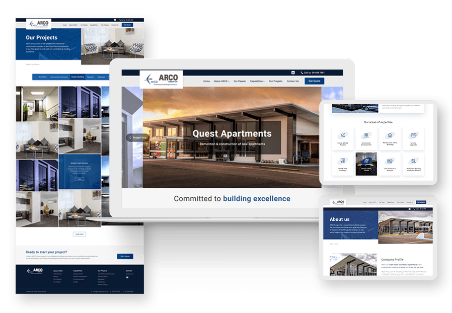 Www.weropingantiva created the website for construction company ARCO to present their services